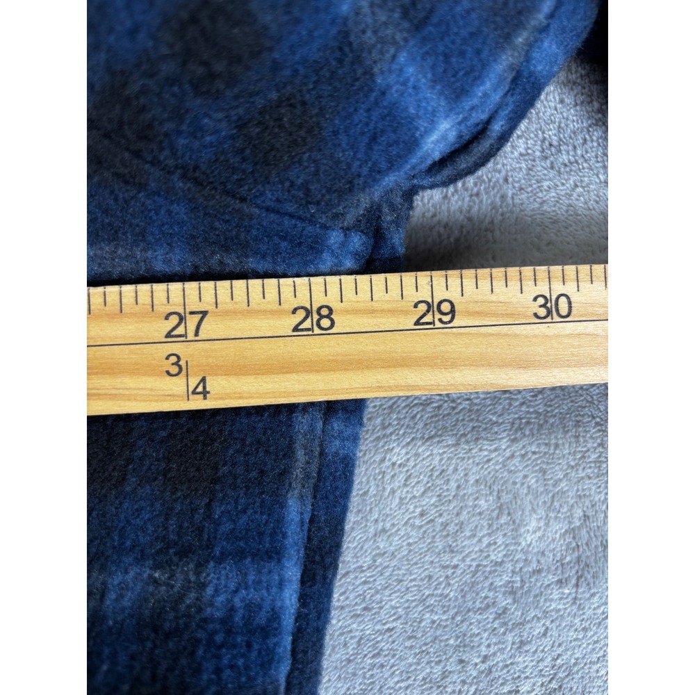 Visive Hooded Fleece Shirt Jacket Mens 4XL Blue Plaid Sherpa Lined - Picture 5 of 5